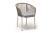 "Марсель" стул плетеный из роупа, каркас алюминий светло-серый (RAL7035) муар, роуп серый меланж круглый, ткань светло-серая