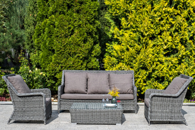 "Гляссе" лаунж-зона из искусственного ротанга, цвет графит