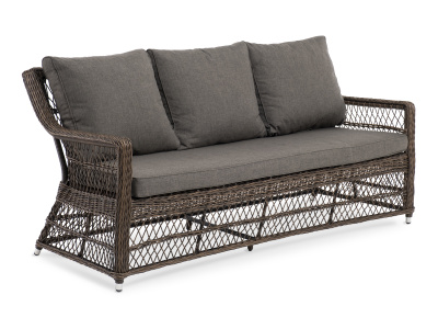 "Гранд Латте" диван трехместный из искусственного ротанга, цвет коричневый