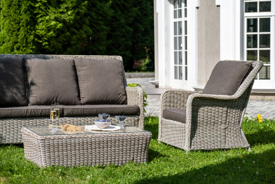 "Гляссе" лаунж-зона из искусственного ротанга, цвет бежевый